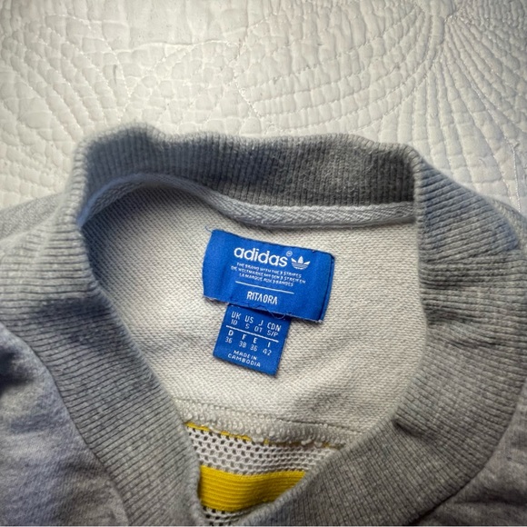 Adidas X Rita Ora Banned from Normal Gray Sweater with Gold Logo Preppy Lounge - Picture 3 of 3